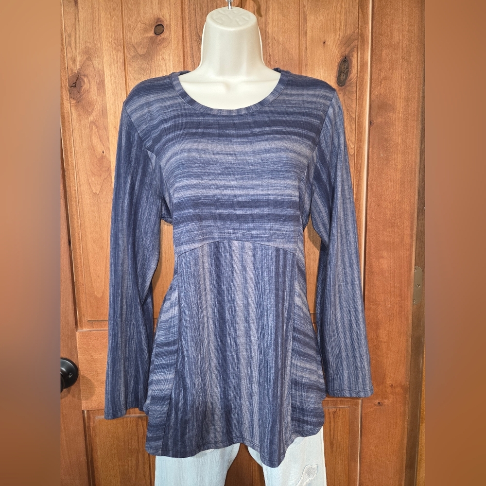 Christopher & Banks Navy Striped Long Sleeve Top